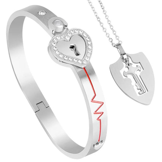EternalBond - Heart Lock Bracelet Set