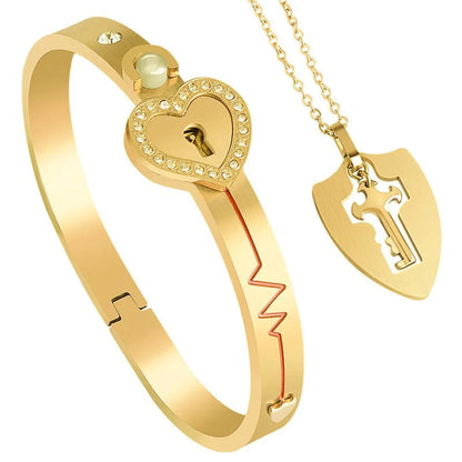 EternalBond - Heart Lock Bracelet Set